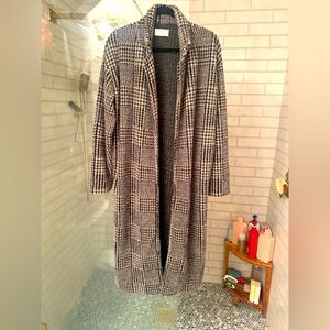 Z Supply open front ankle midi length houndstooth sweater